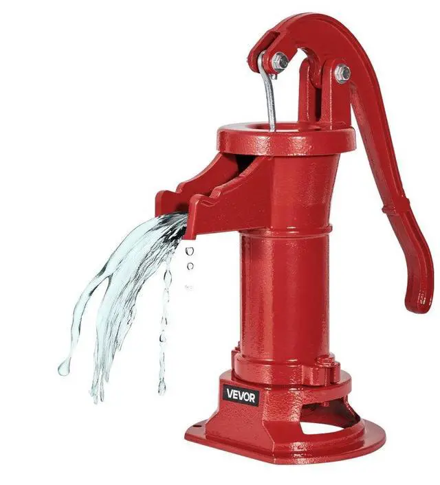 Main image of VEVOR Well Hand Pitcher Pump, 25 ft Maximum Lift, Antique Cast Iron Manual Hand Water Pump, NPT 1-1/4 in Connection, Easy Installation, Old Fashioned for Outdoor Garden, Pond, Backyard, Farm, Red