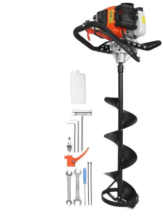 Main image of VEVOR Gas Powered Ice Auger, 52CC 2-Stroke Ice Fishing Augers with 8" Steel Drill Bit, Cold-Resistant & Portable Post Hole Digger, Precise and Fast Drilling Powerhead for Winter Fishing Rescue