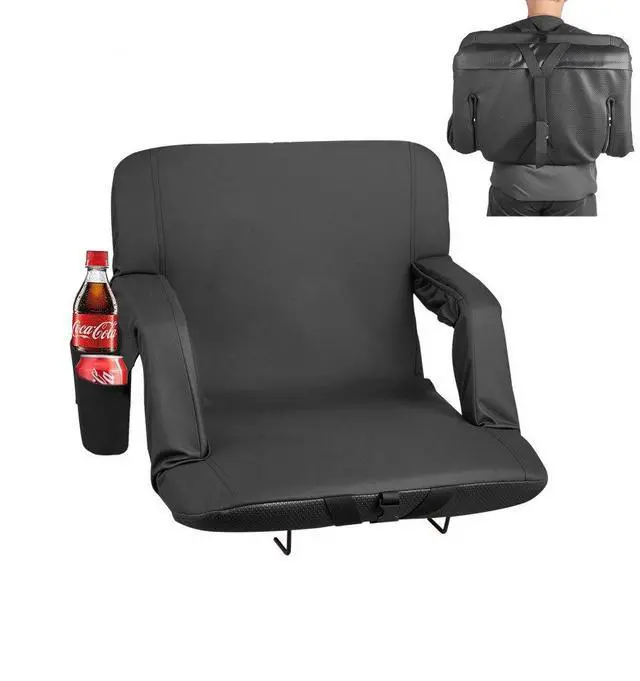 Main image of VEVOR Stadium Seat, 6 Adjustable Angle Bleacher Chair, 2.9'' Cushion Stadium Seat with Back Support and Armrest, Wide Bleacher Chair with Hook Pocket Cupholder for Picnics, Beach Sports, and Gaming