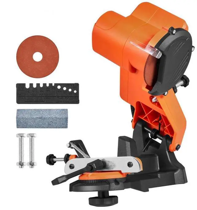 Main image of VEVOR Electric Chainsaw Sharpener, 85W Bench Saw Chain Sharpener 5000RPM, Professional Chainsaw Sharpening Tool with 2 Grinding Wheels for Woodworking, Logging, Gardening