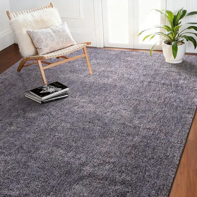 Main image of VEVOR Indoor Plush Area Rugs, 8 x 10 ft Plush Carpet, Area Rugs Furry with Long Plushs Pile, Thick & Durable High-Pile Rug for High-Traffic Areas, Non-Shedding & Non-Slip Backing, Blue-Gray