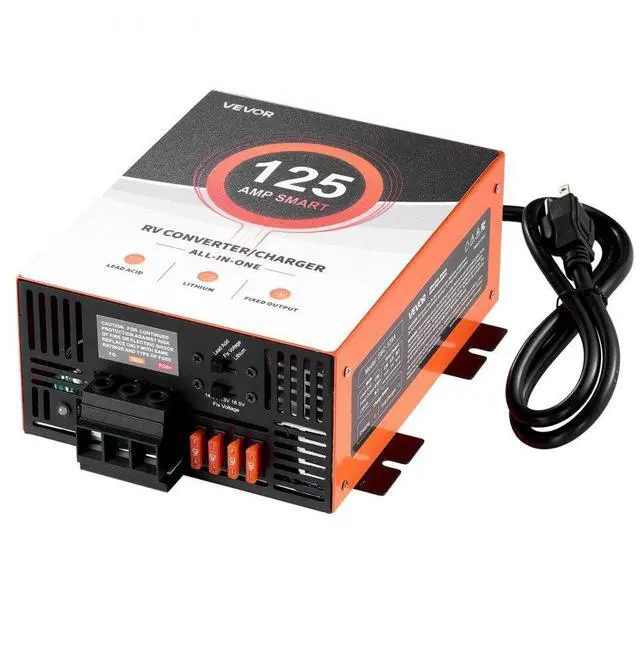 Main image of VEVOR RV Power Converter, 125 Amp, 110V AC to 12V DC RV Converter Battery Charger, Multi Stage Smart Charging, 13V to 16.5V Operating Range, Compatible with Lithium & Lead Acid Battery, for Camper