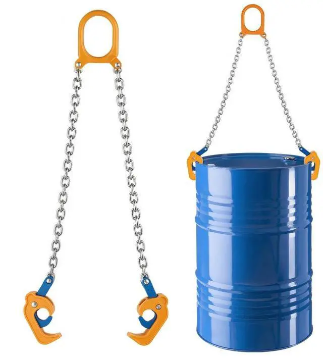 Main image of VEVOR Chain Drum Lifter, G80 Drum Lifting Chain Sling with Thickened Security Hook, 2000LBS Capacity, 1.6ft Long Sturdy Drums Handling Equipment, Carbon Steel Barrel Lifter for Plastic & Metal Drums