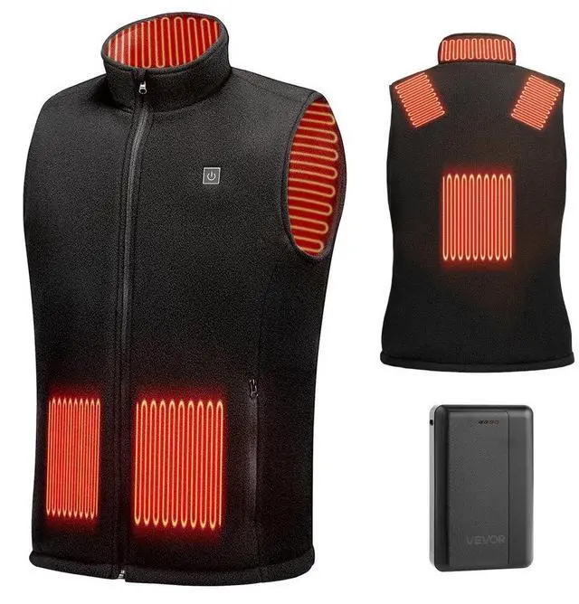 Main image of VEVOR Heated Vest, Men Electric Heating Vest with 16000 mAh Battery Pack, 6 Heating Zones Lightweight Rechargeable Winter-Vest with 3 Levels, for Outdoor Hiking Camping Fishing Skiing, Size XL