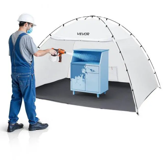 Main image of VEVOR Portable Paint Booth Tent, 115.35 x 90.55 x 74 inch Painting Tent Station, Spray Shelter with Built-in Floor & Mesh Screen, Large Space, Oxford Spray Painting Tents for Cupboard, Chairs, Tables