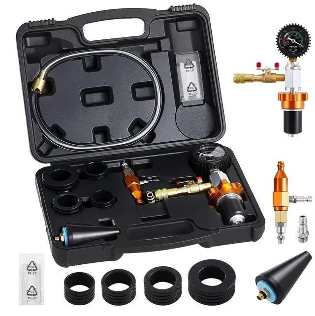 Main image of VEVOR Radiator Vacuum Refill Kit, Automotives Cooling System Vacuum & Purge Fill Tool with Gauge, Portable Radiator Coolant Filling Kit with Toolbox, Universal Fit for Most Cars Vans SUVs and Trucks