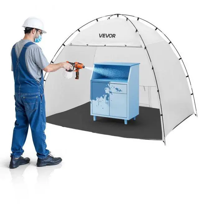 Main image of VEVOR Portable Paint Booth Tent, 91.7 x 67.7 x 74.8 inch Painting Tent Station, Spray Shelter with Built-in Floor & Mesh Screen, Large Space, Oxford Spray Painting Tents for Cupboard, Chairs, Tables