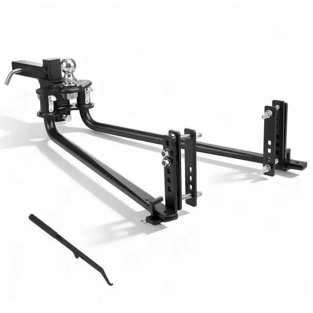 Main image of VEVOR Weight Distribution Hitch, 14000 lbs Max Towing & 1400 lbs Max Tongue, Weight Distributing Hitches Kit with Sway Control Includes 2 in Shank & 2-5/16 in Ball, Load Leveling Hitch for Trailers