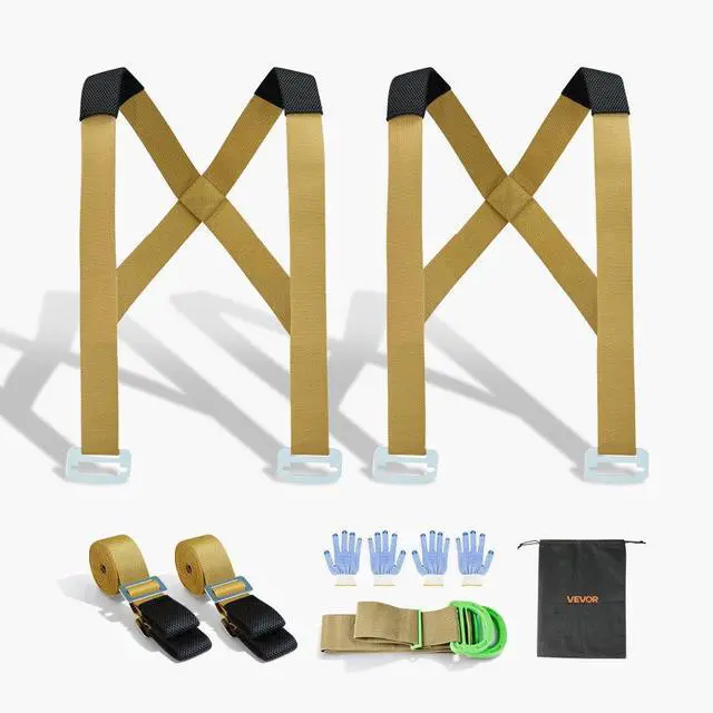 Main image of VEVOR Moving Straps, 2-Person Lifting and Moving System with 2 Harness Straps, 2 Load-bearing Straps & 1 Handheld Strap, Adjustable Lifting Shoulder Straps Move Furniture Appliances Mattresses