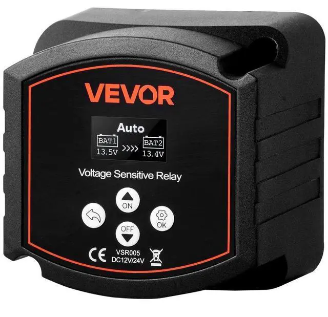 Main image of VEVOR Dual Battery Isolator, 12V 300 Amp, Manual and Automatic VSR Voltage Sensitive Relay with LCD Screen, Smart Battery Isolator for Lithium & Lead-Acid Batteries, for Car Truck RV UTV ATV Boat