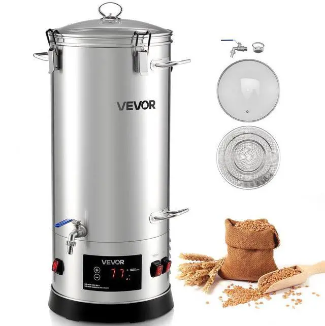 Main image of VEVOR Beer Brewing Equipment, 8 Gal/30L 304 Stainless Steel Home Beer Brewer,1500W All-in-One Home Brewing Kit with Tall strainer, Integrated Inner Barrel & Reinforced Handle