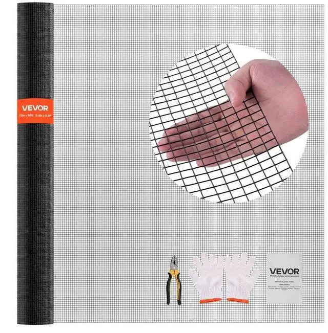 Main image of VEVOR Hardware Cloth 72 in x 50 ft, 1/2 in 19 Gauge Galvanized Wire Mesh Roll, Weather-Resistant Vinyl Coated Chicken Wire Fencing, Heavy Duty Welded Garden Plant Fencing for Rabbit Cage Snake Fence