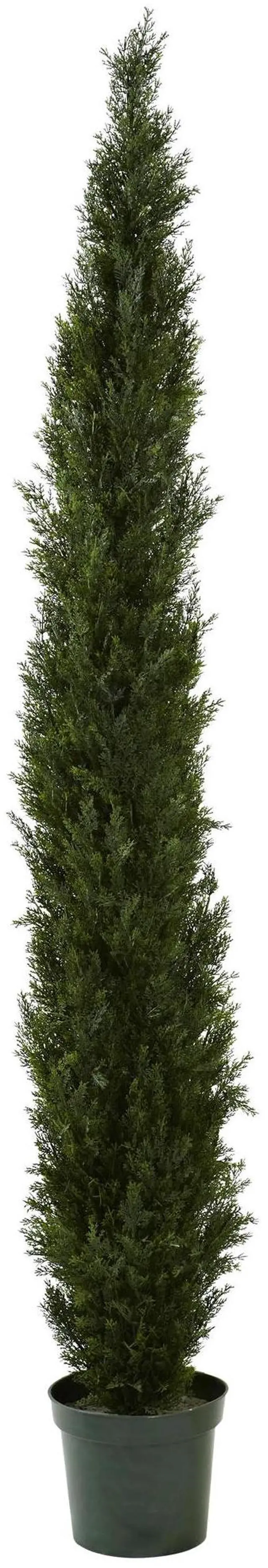 Alt view image 4 of 4 - Nearly Natural 5430 8 ft. Mini Cedar Pine Tree With 4249 Tips in 12 in. Pot - Two Tone Green