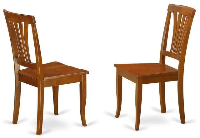 Alt view image 3 of 5 - Set of 2 Chairs AVC-SBR-W Avon Chair with Wood Seat - Saddle Brow Finish