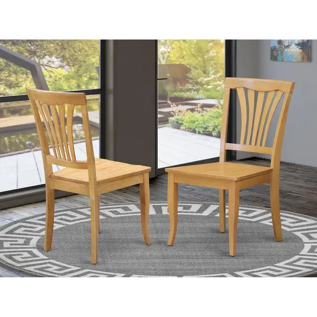 Alt view image 4 of 5 - Set of 2 Chairs AVC-OAK-W Avon Dining Room Chair Wood Seat - Oak Finish
