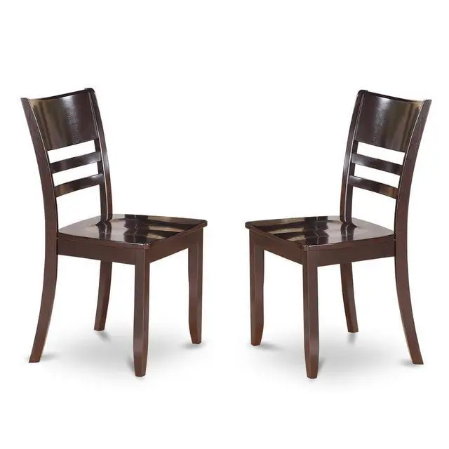 Alt view image 3 of 5 - Set of 2 Chairs LYC-CAP-W Lynfield Dining Chair with Wood Seat in Cappuccino Finish