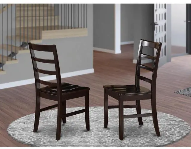 Alt view image 4 of 5 - Set of 2 Chairs PFC-CAP-W Parfait Stool Wood Seat with Lader Back