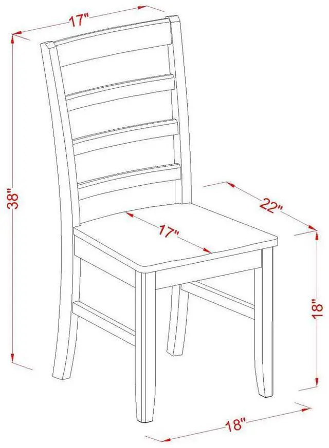 Alt view image 5 of 5 - Set of 2 Chairs PFC-CAP-W Parfait Stool Wood Seat with Lader Back