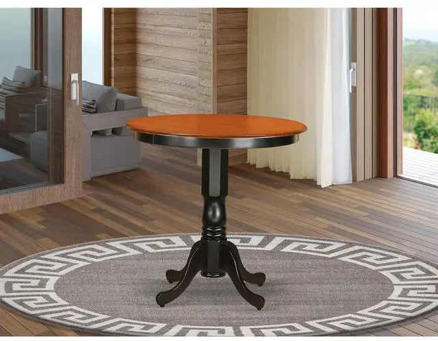 Alt view image 4 of 5 - JAT-BLK-TP Counter height Table in black and Cherry