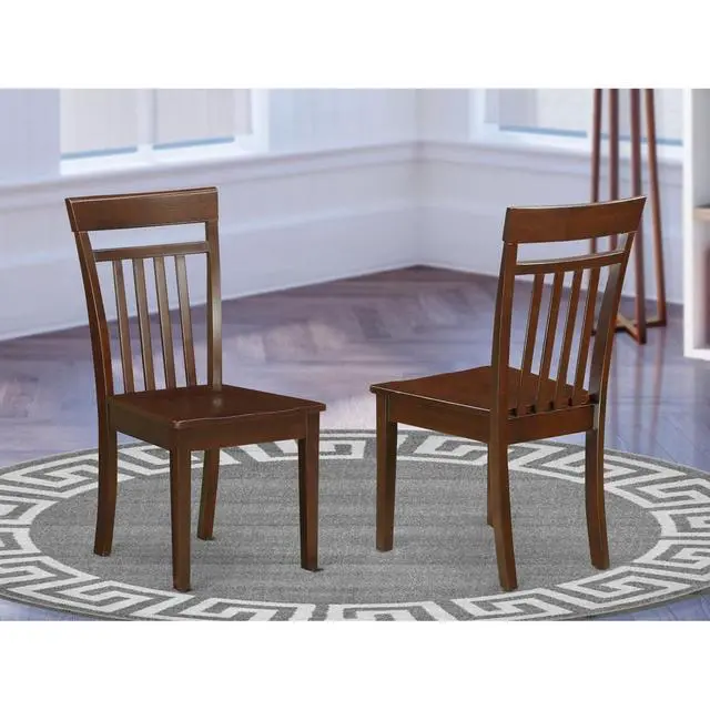 Alt view image 4 of 5 - Set of 2 Chairs CAC-MAH-W Capri slat back Chair for dining room with wood Seat