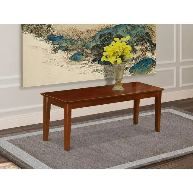 Alt view image 4 of 5 - CAB-MAH-W Capri bench with wood seat in Mahogany