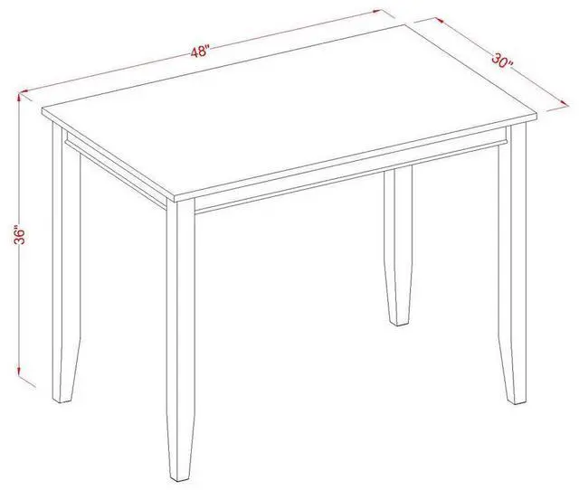 Alt view image 5 of 5 - BUT-MAH-T Buckland Counter Height Rectangular Table 30"x48" in Mahogany Finish