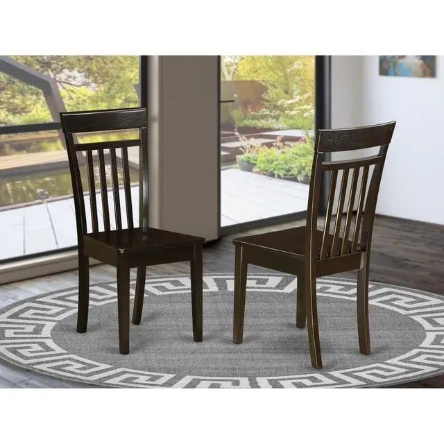 Alt view image 4 of 5 - Set of 2 Chairs CAC-CAP-W Capri slat back kitche dining Chair with wood Seat