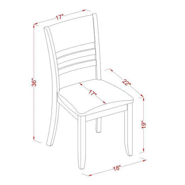 Alt view image 5 of 5 - Set of 2 Chairs LYC-CAP-LC Lynfield Dining Chair with Faux Leather Upholstered Seat in Cappuccino Finish