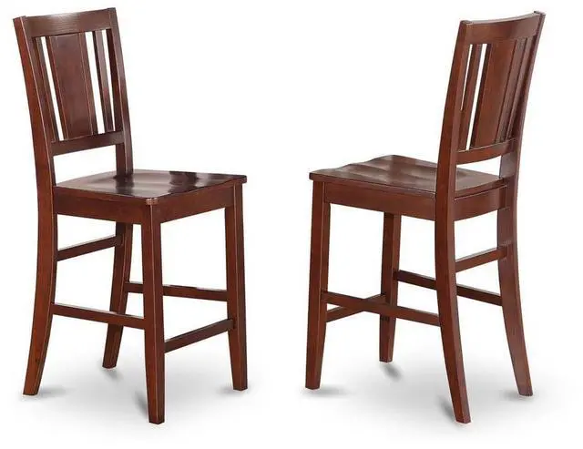 Alt view image 3 of 5 - Set of 2 Chairs BUS-MAH-W Buckland Counter Height Dining room Chair with Wood Seat in Mahogany Finish