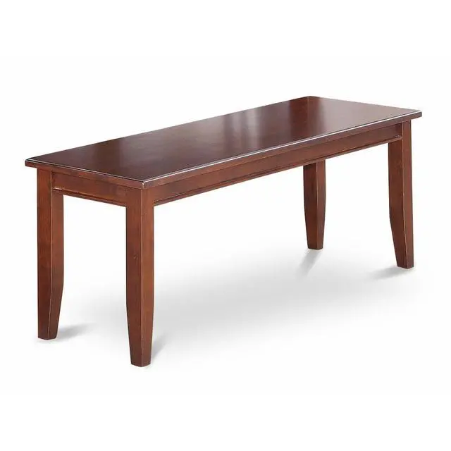 Alt view image 3 of 5 - DUB-MAH-W Dudley Dining Bench with Wood Seat in Mahogany Finish