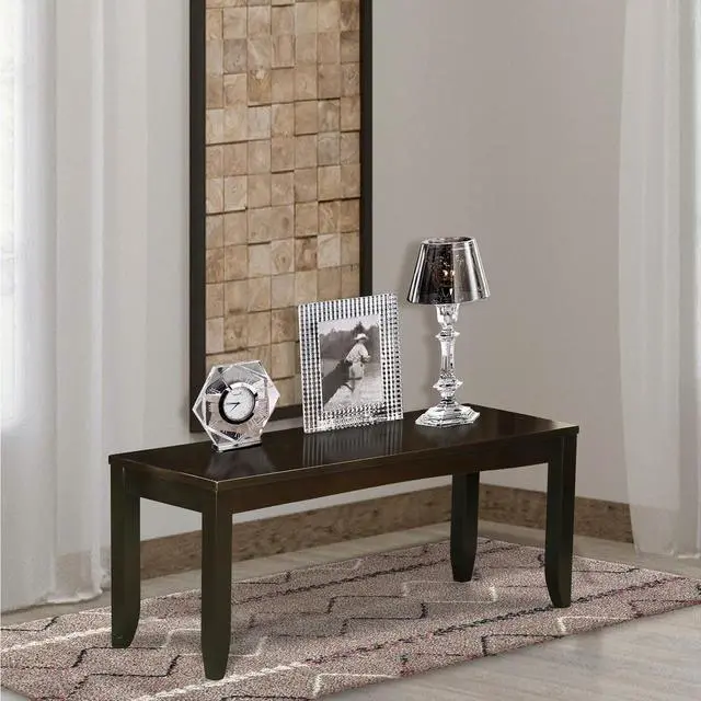 Alt view image 4 of 5 - LYB-CAP-W Lynfield Dining Bench with Wood Seat in Cappuccino Finish