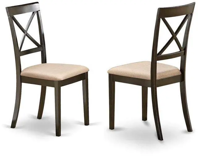 Alt view image 3 of 5 - Set of 2 Chairs BOC-CAP-C Boston X-Back dining chair with Faux Leather Upholstered Seat