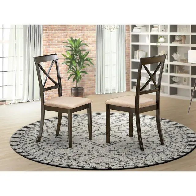 Alt view image 4 of 5 - Set of 2 Chairs BOC-CAP-C Boston X-Back dining chair with Faux Leather Upholstered Seat