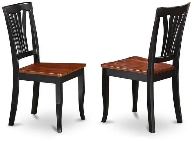 Alt view image 3 of 5 - Set of 2 Chairs AVC-BLK-W Avon Chair for dining room Wood Seat-Black and Cherry Finish