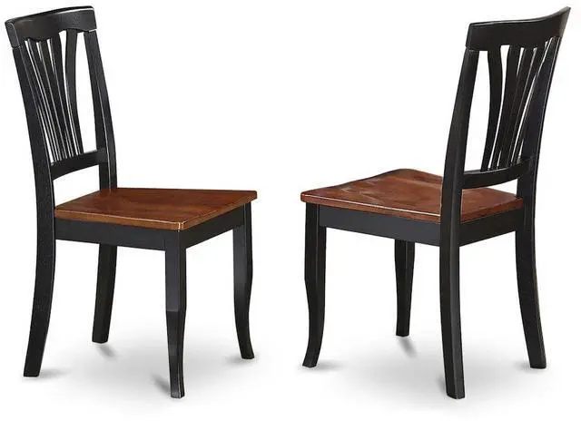 Alt view image 4 of 5 - Set of 2 Chairs AVC-BLK-W Avon Chair for dining room Wood Seat-Black and Cherry Finish