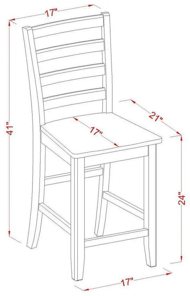 Alt view image 4 of 5 - Set of 2 Chairs FAS-BLK-W Fairwinds Stool Microfiber Upholstered Seat with lader back in Black & Cherry