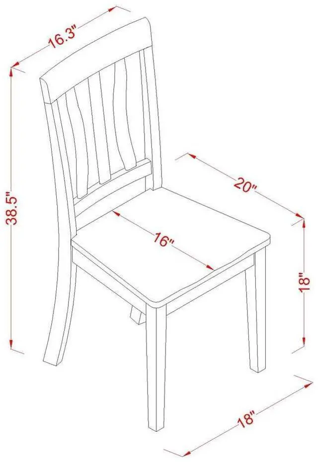 Alt view image 3 of 5 - Set of 2 Chairs ANC-WHI-W Antique Kitchen dining Chair Wood Seat with Buttermilk and Cherry Finish