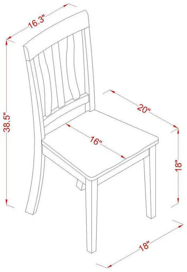 Alt view image 5 of 5 - Set of 2 Chairs ANC-WHI-W Antique Kitchen dining Chair Wood Seat with Buttermilk and Cherry Finish