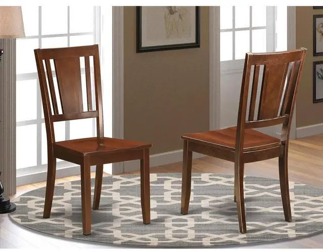 Alt view image 4 of 5 - Set of 2 Chairs DUC-MAH-W Dudley Dining Chair with Wood Seat in Mahogany Finish