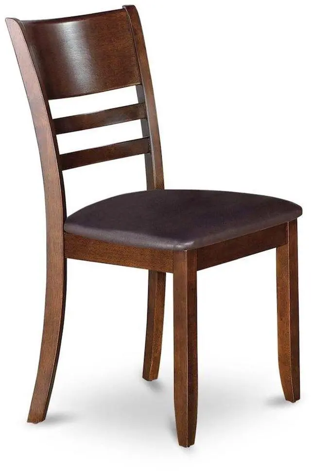 Alt view image 3 of 3 - Set of 2 Chairs LYC-ESP-LC Lynfield Dining Room Chair with Faux Leather Upholstered Seat in Espresso Finish