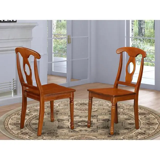 Alt view image 4 of 5 - Set of 2 Chairs NAC-SBR-W Napoleon styled chair with wood seat