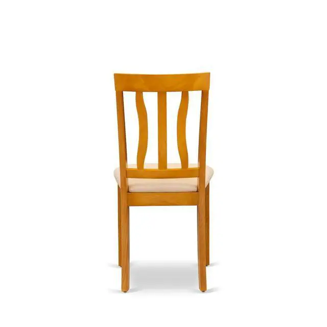 Alt view image 7 of 7 - Set of 2 Chairs ANC-OAK-C Antique Dining Chair Cushion Seat with Oak Finish