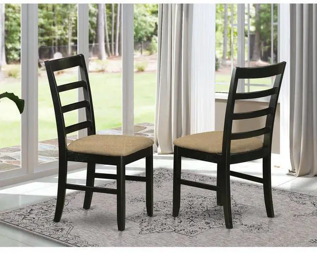Alt view image 4 of 4 - Set of 2 Chairs PFC-BLK-C Parfait Chair for dining room with Cushion Seat - Black & Cherry Finish.