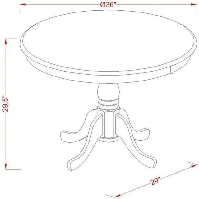 Alt view image 6 of 6 - ANT-LWH-TP Antique Table 36" Round with Linen White