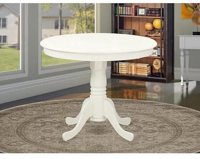 Alt view image 5 of 6 - ANT-LWH-TP Antique Table 36" Round with Linen White