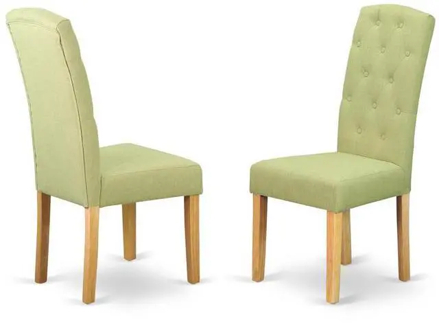 Alt view image 3 of 4 - Set of 2 Chairs CEP4B07 Celina parson Chair with Oak Finish Leg and Linen fabric-Lime Light Color