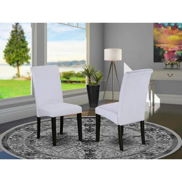Alt view image 4 of 4 - Set of 2 Chairs PBA1T05 Parson Chair with Black Finish Leg and Grey fabric Color
