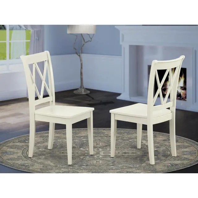 Alt view image 4 of 4 - Set of 2 Chairs CLC-LWH-W Clarksville Double X-back chairs in Linen White finish