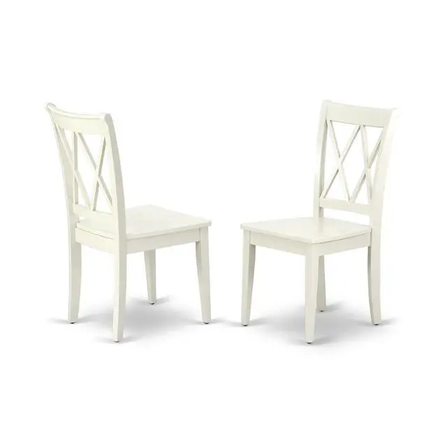 Alt view image 3 of 4 - Set of 2 Chairs CLC-LWH-W Clarksville Double X-back chairs in Linen White finish