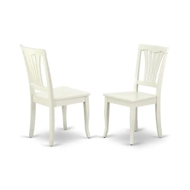 Alt view image 3 of 4 - Set of 2 Chairs AVC-LWH-W Avon Chair for dining room with wood Seat - Linen WhiteFinish